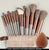 Makeup Brushes, Bag & Sponge Set